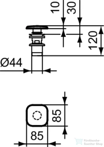 Ideal Standard Strada II click-clack leeresztő, króm T3629AA