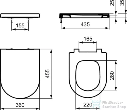 Ideal Standard BLEND CURVE soft-close wc ülőke,matt fehér T3760V1