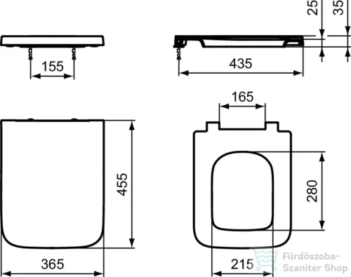 Ideal Standard BLEND CUBE soft-close wc ülőke,matt fehér T3927V1