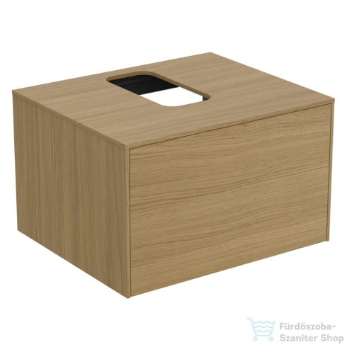 Ideal Standard CONCA 60,2x50,5 cm-es 1 fiókos szekrény kivágott lappal,mosdó nélkül,light oak T3928Y6