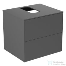   Ideal Standard CONCA 60,2x50,5 cm-es 2 fiókos szekrény kivágott lappal,mosdó nélkül,matt antracit T3940Y2