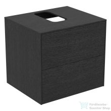   Ideal Standard CONCA 60,2x50,5 cm-es 2 fiókos szekrény kivágott lappal,mosdó nélkül,Smoked oak T3940Y4