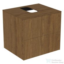   Ideal Standard CONCA 60,2x50,5 cm-es 2 fiókos szekrény kivágott lappal,mosdó nélkül,Dark walnut T3940Y5