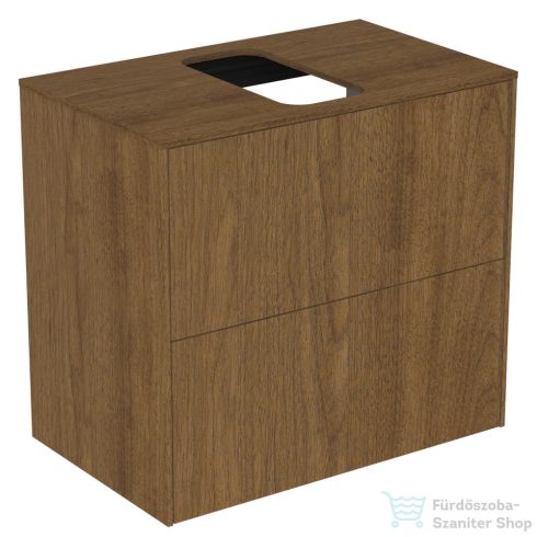 Ideal Standard CONCA 60,2x37,3 cm-es 2 fiókos szekrény kivágott lappal,mosdó nélkül,dark walnut T3946Y5