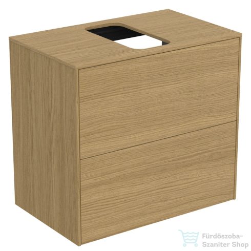 Ideal Standard CONCA 60,2x37,3 cm-es 2 fiókos szekrény kivágott lappal,mosdó nélkül,light oak T3946Y6