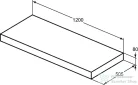 Ideal Standard CONCA 120x50,5x8 cm-es pult bútorra,kivágás nélkül,Dark walnut T3952Y5