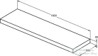 Ideal Standard CONCA 180x50,5x8 cm-es pult bútorra,kivágás nélkül,Matt fehér T3954Y1