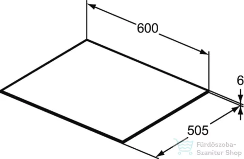 Ideal Standard CONCA 60x50,5x0,6 cm-es kerámia pult bútorra,kivágás nélkül,Calacatta marble T3969DH