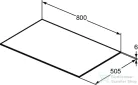 Ideal Standard CONCA 80x50,5x0,6 cm-es kerámia pult bútorra,kivágás nélkül,Calacatta marble T3970DH