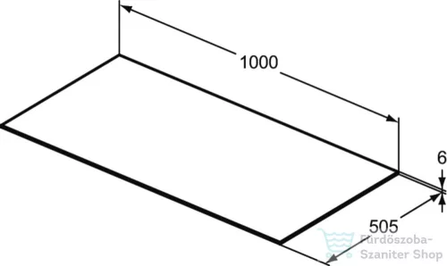 Ideal Standard CONCA 100x50,5x0,6 cm-es kerámia pult bútorra,kivágás nélkül,Black desire marble T3971DG