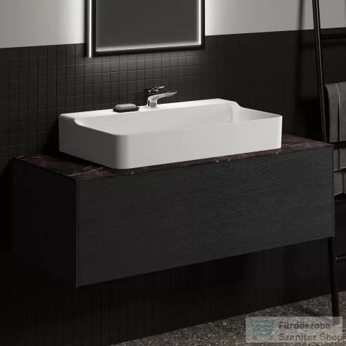 Ideal Standard CONCA 120x50,5x0,6 cm-es kerámia pult bútorra,kivágás nélkül,Black desire marble T3972DG