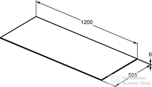 Ideal Standard CONCA 120x50,5x0,6 cm-es kerámia pult bútorra,kivágás nélkül,Calacatta marble T3972DH