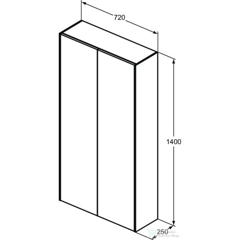 Ideal Standard CONCA 72x25x140 cm-es 2 ajtós szekrény,Smoked oak T4107Y4