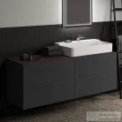 Ideal Standard CONCA 158,5x50,5x0,6 cm-es kerámia pult bútorra,kivágás nélkül,Black desire marble T4202DG