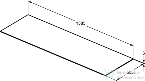 Ideal Standard CONCA 158,5x50,5x0,6 cm-es kerámia pult bútorra,kivágás nélkül,Calacatta marble T4202DH