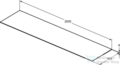 Ideal Standard CONCA 200x50,5x0,6 cm-es kerámia pult bútorra,kivágás nélkül,Black desire marble T4204DG