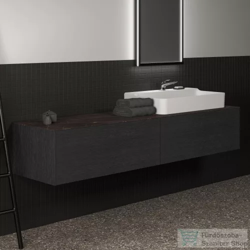 Ideal Standard CONCA 200x50,5x0,6 cm-es kerámia pult bútorra,kivágás nélkül,Black desire marble T4204DG