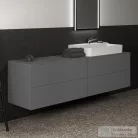 Ideal Standard CONCA 200x50,5x0,6 cm-es kerámia pult bútorra,kivágás nélkül,Grey stone T4204DI