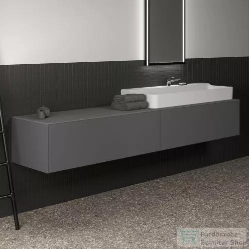 Ideal Standard CONCA 238,5x50,5x0,6 cm-es kerámia pult bútorra,kivágás nélkül,Grey stone T4343DI