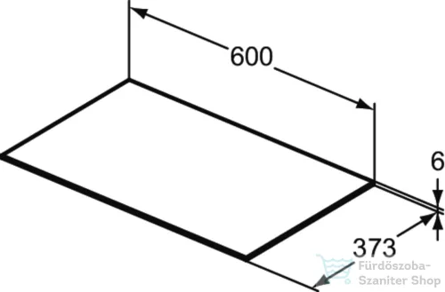 Ideal Standard CONCA 60x37,3x0,6 cm-es kerámia pult bútorra,kivágás nélkül,Grey stone T4344DI