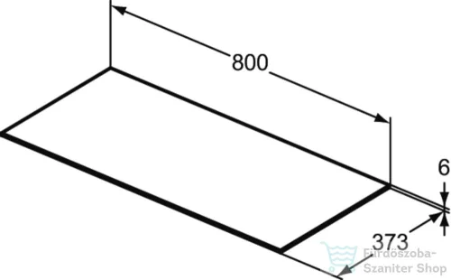 Ideal Standard CONCA 80x37,3x0,6 cm-es kerámia pult bútorra,kivágás nélkül,Grey stone T4345DI
