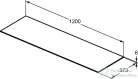 Ideal Standard CONCA 120x37,3x0,6 cm-es kerámia pult bútorra,kivágás nélkül,Black desire marble T4347DG