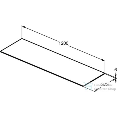 Ideal Standard CONCA 120x37,3x0,6 cm-es kerámia pult bútorra,kivágás nélkül,Black desire marble T4347DG