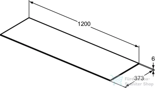 Ideal Standard CONCA 120x37,3x0,6 cm-es kerámia pult bútorra,kivágás nélkül,Grey stone T4347DI