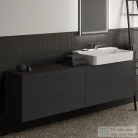 Ideal Standard CONCA 198,5x37,3x0,6 cm-es kerámia pult bútorra,kivágás nélkül,Black desire marble T4349DG