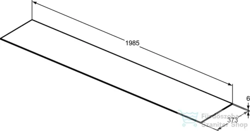 Ideal Standard CONCA 198,5x37,3x0,6 cm-es kerámia pult bútorra,kivágás nélkül,Calacatta marble T4349DH
