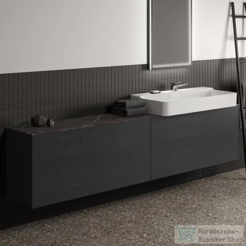 Ideal Standard CONCA 238,5x37,3x0,6 cm-es kerámia pult bútorra,kivágás nélkül,Black desire marble T4350DG