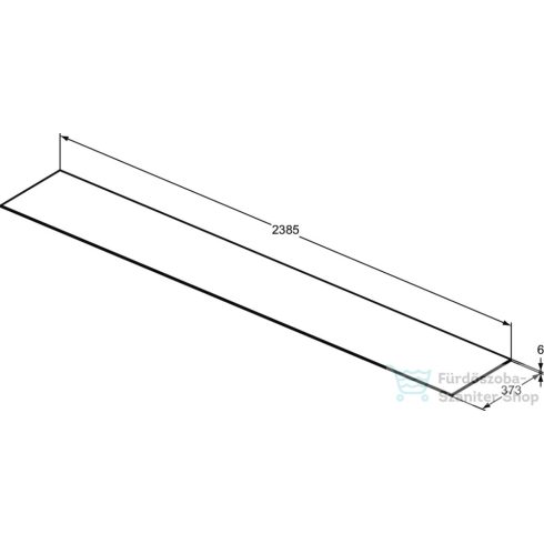 Ideal Standard CONCA 238,5x37,3x0,6 cm-es kerámia pult bútorra,kivágás nélkül,Calacatta marble T4350DH