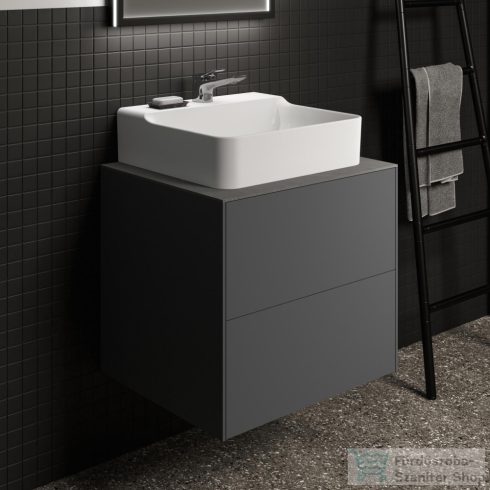 Ideal Standard CONCA 60x55 cm-es 2 fiókos fali szekrény mosdó és pult nélkül,matt antracit T4355Y2