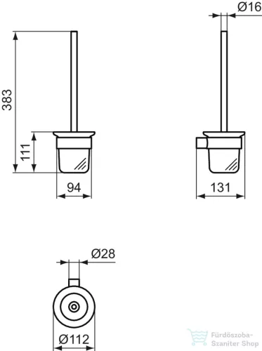 Ideal Standard CONCA ROUND fali wc kefe tartó,Silver storm T4495GN