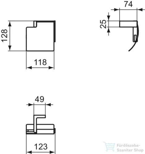 Ideal Standard CONCA SQUARED fali WC papír tartó,brushed gold T4496A2
