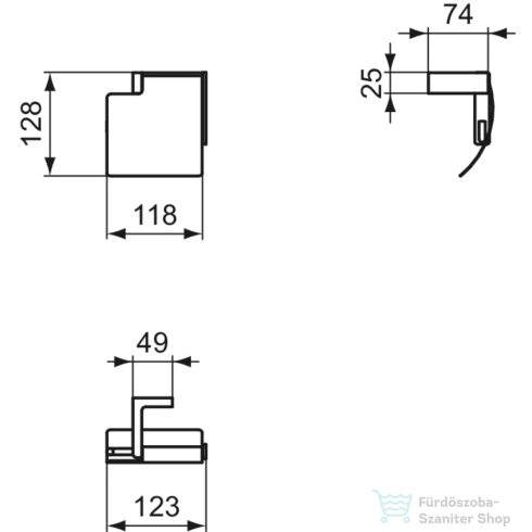 Ideal Standard CONCA SQUARED fali WC papír tartó,Silver storm T4496GN