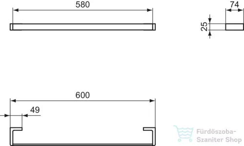 Ideal Standard CONCA SQUARED 60 cm-es törölközőtartó,brushed gold T4498A2