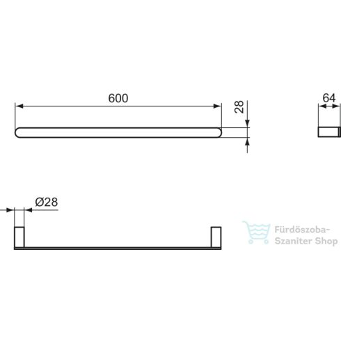 Ideal Standard CONCA ROUND 60 cm-es törölközőtartó,brushed gold T4499A2