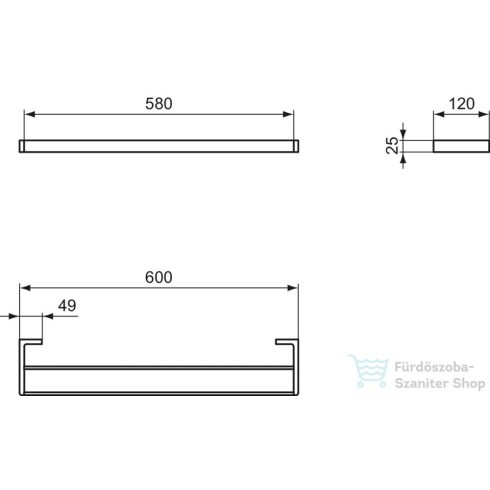 Ideal Standard CONCA SQUARED 60 cm-es dupla törölközőtartó,Magnetic grey T4500A5