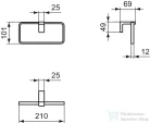 Ideal Standard CONCA SQUARED törölközőtartó gyűrű,Silver storm T4502GN