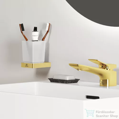 Ideal Standard CONCA SQUARED fali fogmosó pohár,brushed gold T4504A2