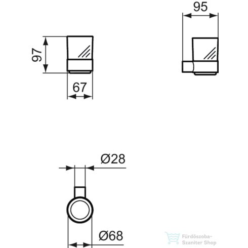 Ideal Standard CONCA ROUND fali fogmosó pohár,króm T4505AA