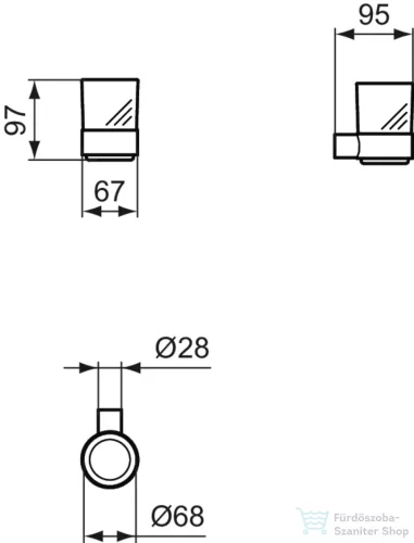 Ideal Standard CONCA ROUND fali fogmosó pohár,Silver storm T4505GN