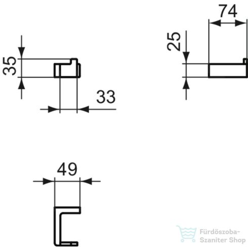 Ideal Standard CONCA SQUARED akasztó,silver storm T4506GN
