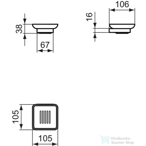 Ideal Standard CONCA SQUARED fali szappantartó,króm T4508AA