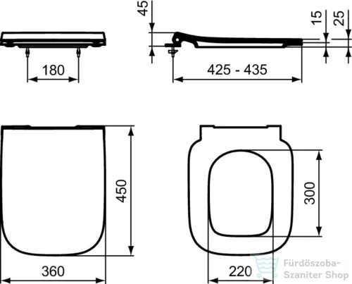 Ideal Standard I.LIFE B soft-close wc ülőke,fényes szürke T500358