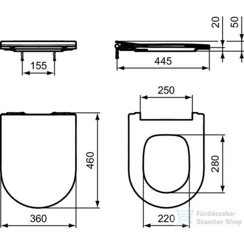 Ideal Standard BLEND CURVE Slim soft-close wc ülőke,matt fehér T5208V1