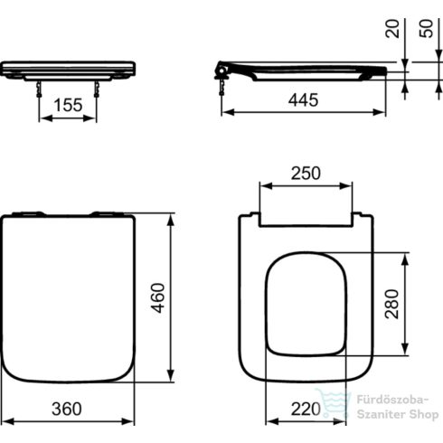 Ideal Standard BLEND CUBE Slim soft-close wc ülőke,fehér T521101