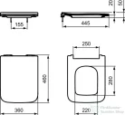 Ideal Standard BLEND CUBE Slim soft-close wc ülőke,fényes fekete T5211V2