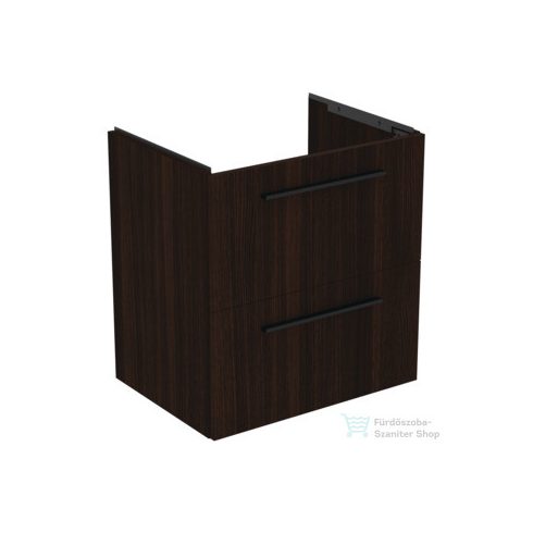 Ideal Standard I.LIFE A 60x44 cm-es 2 fiókos fali szekrény mosdó és fogantyú nélkül,Coffee oak T5255NW